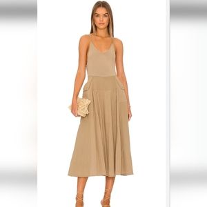 Free People Soledad Midi Dress in Khaki Size XS